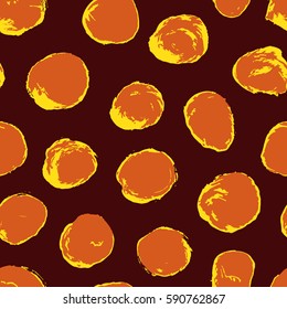 Seamless hand drawn polka dots pattern.