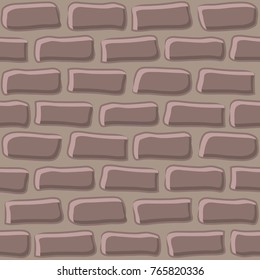 Seamless Hand drawn red Brown brick wall Pattern