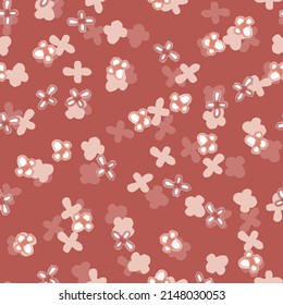 seamless hand drawn red flower pattern background, greeting card or fabric