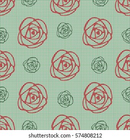 seamless hand drawn rose pattern background
