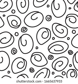 Seamless Hand Drawn Rounded  Pattern