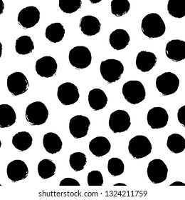 Seamless hand drawn scribble black and white pattern
