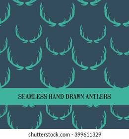 A seamless hand drawn set of antlers