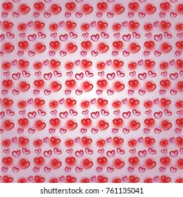 Seamless hand drawn sketchy hearts pattern texture, red and pink hearts background design elements for Valentine's day. Vector illustration