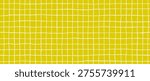 Seamless hand drawn square grid pattern. Craft yellow repeated doodled checkered background. Sketched checker paper texture. Pencil drawn journal sheet notebook template. Vector lined planer page