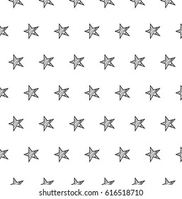 seamless hand drawn stars pattern
