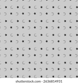 Seamless hand drawn stars. Starry sky sketch, doodle star and night pattern 