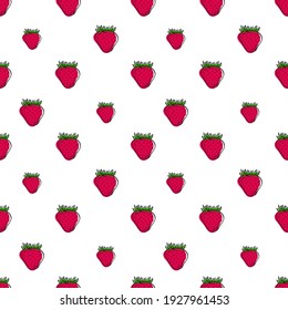 Patrón de fresa dibujada a mano sin inconveniente. Textura vectorial de Berry