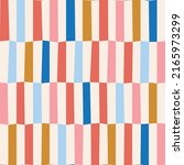 Seamless Hand Drawn Stripe Grid Pattern Fun Circus Naive Vertical Organic Subway Tile Pattern