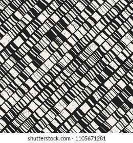 Seamless hand drawn style chevron pattern in black and white. Abstract vector grungy background