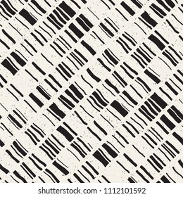 Seamless hand drawn style chevron pattern in black and white. Abstract vector grungy background