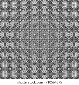 Seamless hand drawn tribal tiles texture. Native batik watercolor artistic gray seamless pattern. Vector illustration. Ethnic boho style.