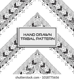 Seamless Hand Drawn Tribal Vector Patterns