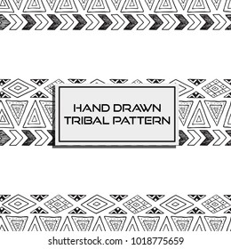 Seamless Hand Drawn Tribal Vector Patterns