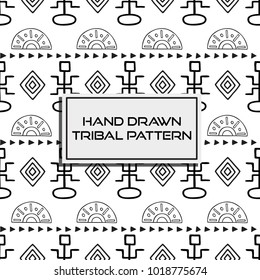 Seamless Hand Drawn Tribal Vector Patterns