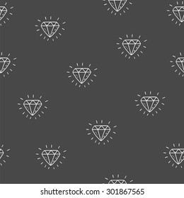Seamless hand drawn vector background - diamond pattern