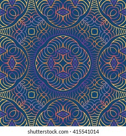 Seamless hand drawn vector ethnic texture. Vintage tribal ethnic backdrop, seamless texture. Boho fashion style background. Hand drawn vector illustration made of simple doodles. Zen tangle pattern.