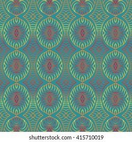Seamless hand drawn vector ethnic texture. Vintage tribal ethnic backdrop, seamless texture. Boho fashion style background. Hand drawn vector illustration made of simple doodles. Zen tangle pattern.