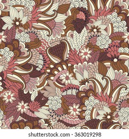 Seamless hand drawn vector floral  pattern, pattern can be used for wallpaper, pattern fills, surface textures 