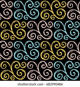 Seamless hand drawn, vintage pattern. Vector illustration