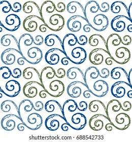 Seamless hand drawn, vintage pattern. Vector illustration