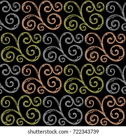 Seamless hand drawn, vintage pattern. Vector illustration