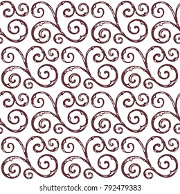 Seamless hand drawn, vintage pattern. Vector illustration