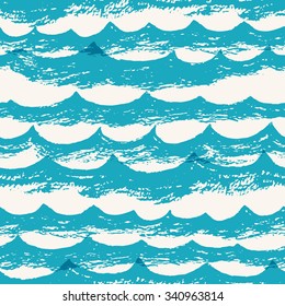 Seamless hand drawn wavy pattern