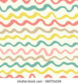 Seamless hand drawn wavy pattern
