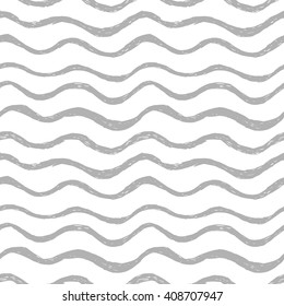 Seamless hand drawn wavy pattern