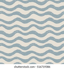 Seamless hand drawn wavy pattern