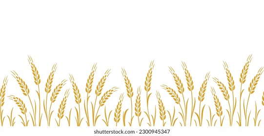 Seamless hand drawn wheat ears stalks pattern