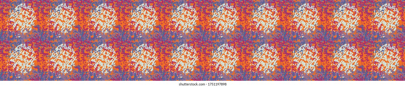 
Seamless hand drawn whimsical spotty dots border pattern. Vector banner background. Playful irregular hand drawn ribbon trim edge.