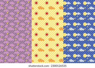 seamless hand draws sky patterns background. Surface design for fabric, wrapping paper, stationery, wallpaper, and textile. 