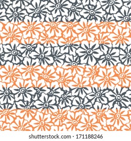 Seamless Hand Painted Sakura Flowers Background Pattern