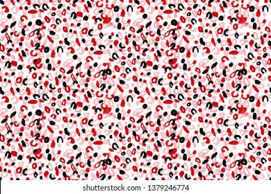 Seamless Hand Painting Abstract Watercolor Geometric Leopard Skin Vector Pattern