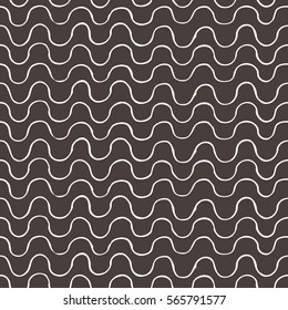 Seamless hand sketch curved lines pattern background tile