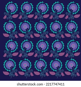 Seamless, Hand sketched vector vintage leaves, flowers, Wild and free. Perfect for textile printing, invitations, greeting cards, blogs, wrappers and posters.	
