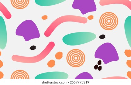 Seamless hand-drawn abstract pattern design with unique artistic elements  
