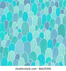 Seamless hand-drawn abstract pattern. Endless texture in cold colors. Winter decoration for complete website background or wallpaper, pattern fills,  also can be used as repeating patterns