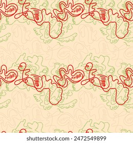 Seamless hand-drawn abstract vector pattern for textile and texture design