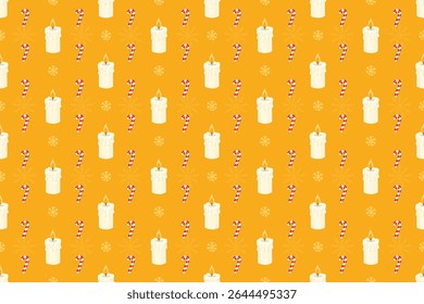 Seamless Hand-Drawn Christmas Vector Pattern. Cute and Colorful Festive Design for Fabric, Wrapping Paper, Bags, and Packaging.