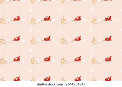 Seamless Hand-Drawn Christmas Vector Pattern. Cute and Colorful Festive Design for Fabric, Wrapping Paper, Bags, and Packaging.