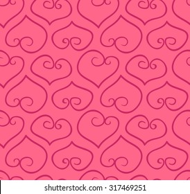 Seamless hand-drawn doodle heart background vector design