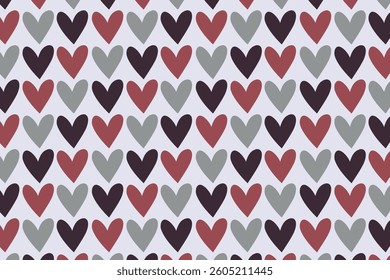 A seamless hand-drawn doodle heart pattern. Playful and romantic design, perfect for showing feelings, weddings, and decorative backgrounds. Cute and artistic sketch-style hearts.