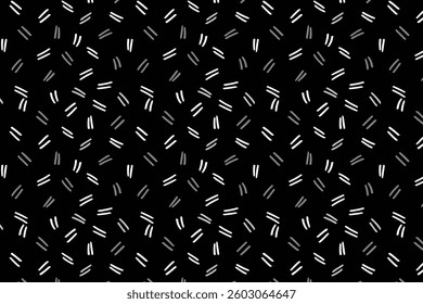 Seamless hand-drawn doodle pattern with scattered short lines. Playful and abstract design, perfect for textiles, wallpapers, wrapping paper, packaging, backgrounds, and creative projects.