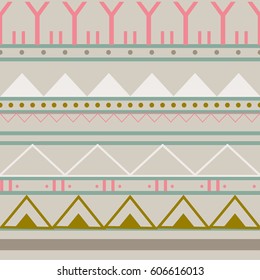 Seamless hand-drawn ethnic pattern of South America. Tribal seamless geometric striped background. It can be used for wallpaper, web page, bags and cloth. Vector illustration.