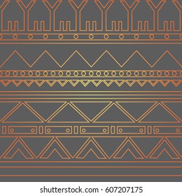 Seamless hand-drawn ethnic pattern of South America. Tribal seamless geometric striped background. It can be used for wallpaper, web page, bags and cloth. Vector illustration.