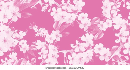 Seamless hand-drawn floral art. Garden blossoms, blue-green branches, and fresh abstract blooms. Nature-inspired patterns for paper, decor, or graphic design.