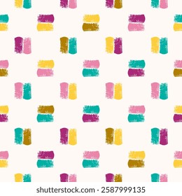 Seamless hand-drawn ink pattern featuring abstract straight colorful brushstroke doodles. Abstract wallpaper. 